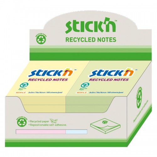 STICK NOTES RECYCLED GUL