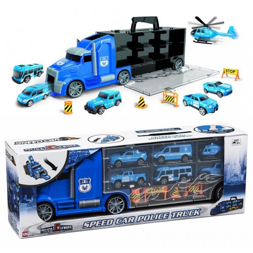 POLITI TRUCK M. 6 SMÅ BILER - 41135