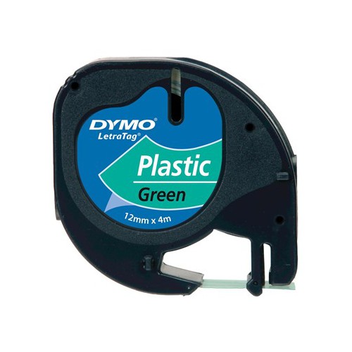 DYMO TAPE 12MM GRØN PLASTIK