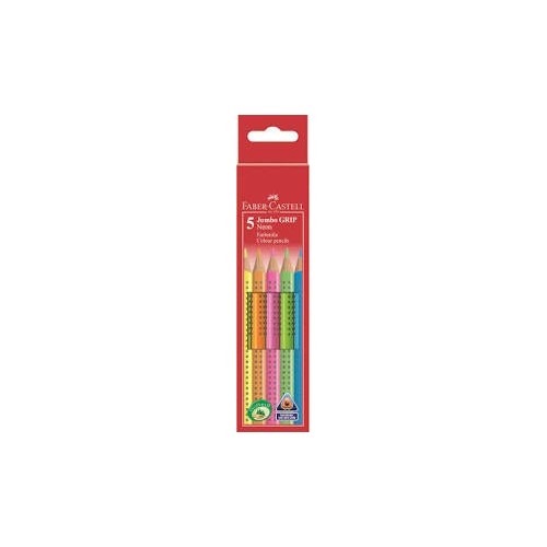 FABER CASTELL JUMBO GRIP NEON 5 STK.