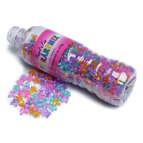 STOR PLASTPERLE I FLASKE TRANSPAR