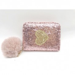 PUNG PINK GLITTER M HJERTE