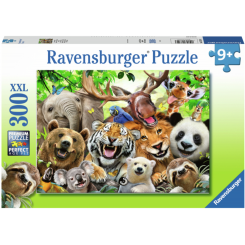 Brik for brik afslører der sig et sjovt motiv af de vilde dyr. 300 XXL brikker.