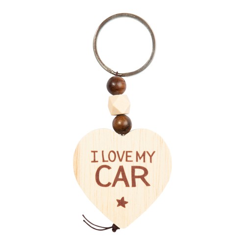 I LOVE MY CAR TRÆHJERTE LOMMERING