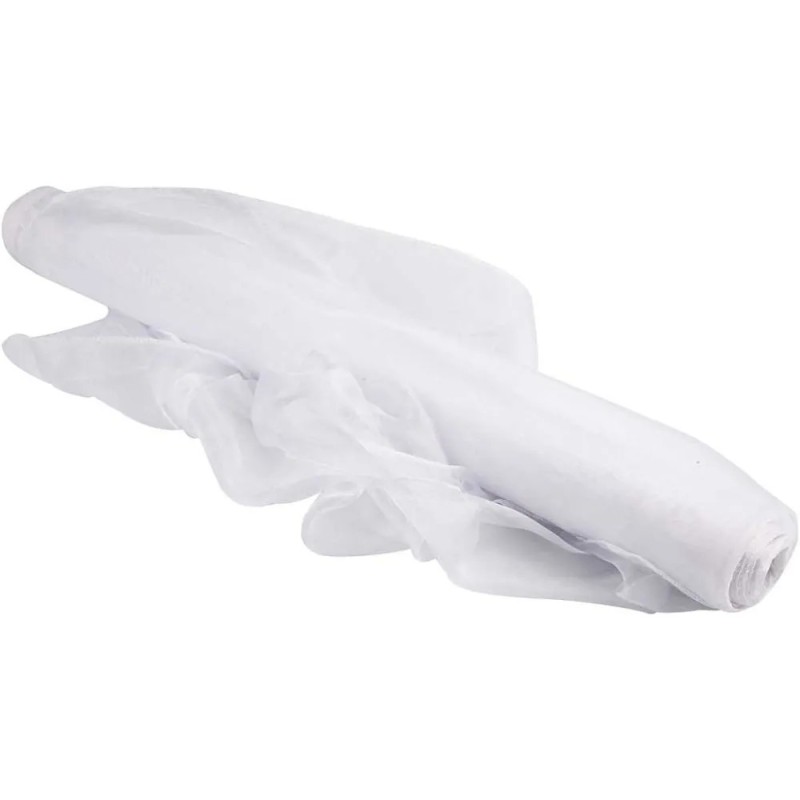 HVID ORGANZA STOF RULLE 50CM X 10M