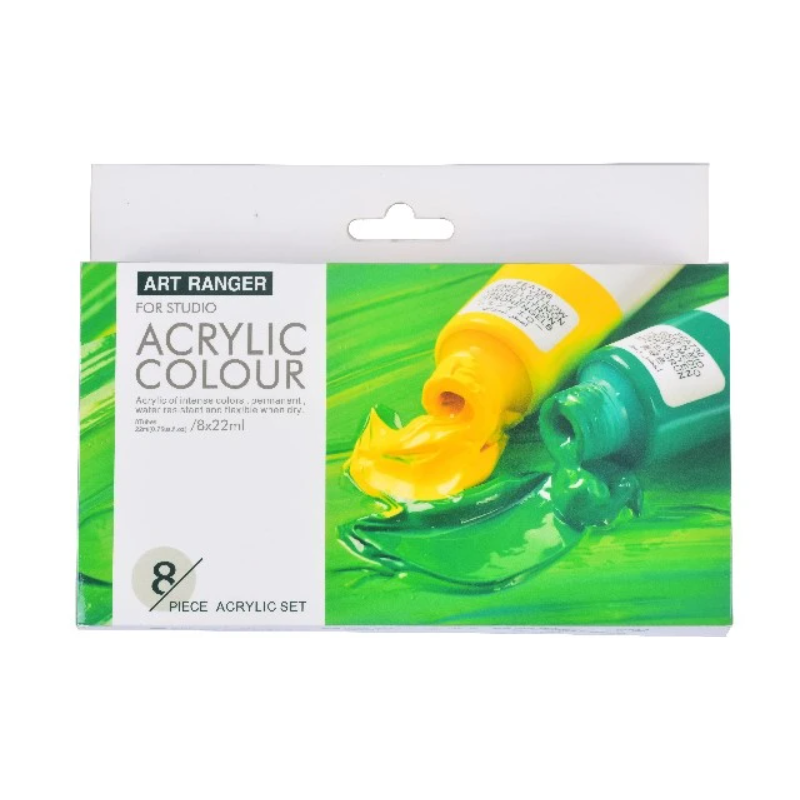 Art Ranger Akrylmaling sæt 8stk. 22ml standard farver