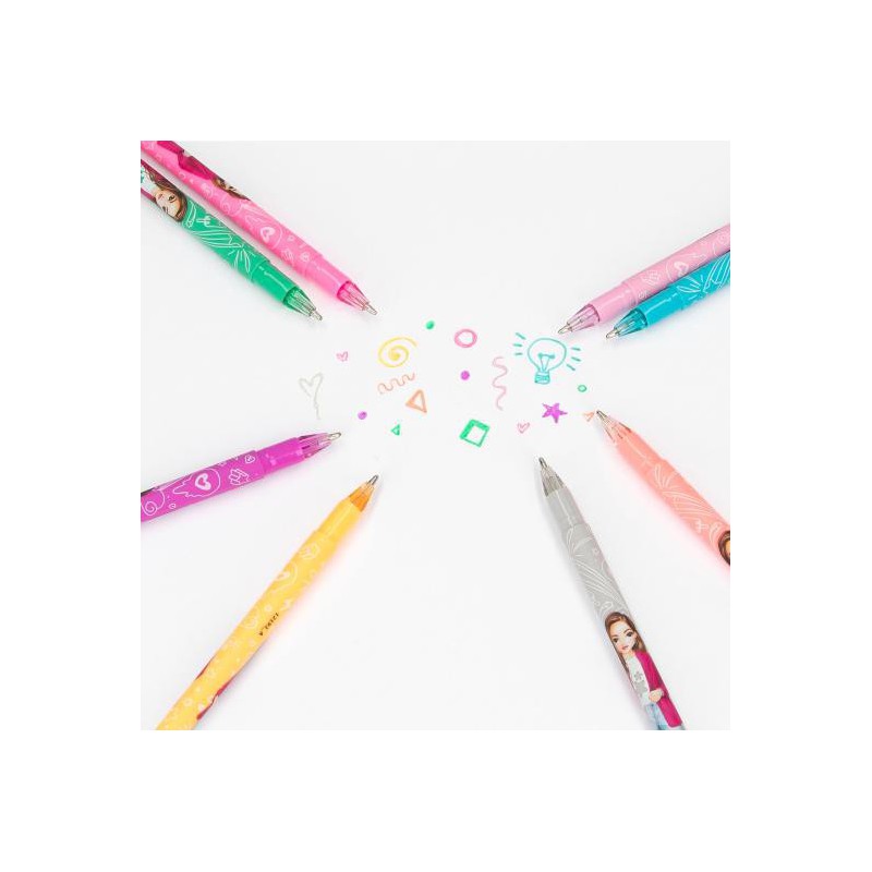 TOPMODEL GLITTER GELPEN SÆT M 8 REGNBUEFARVER 0412192