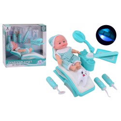 TANDLÆGESÆT MED DUKKE OG STOL