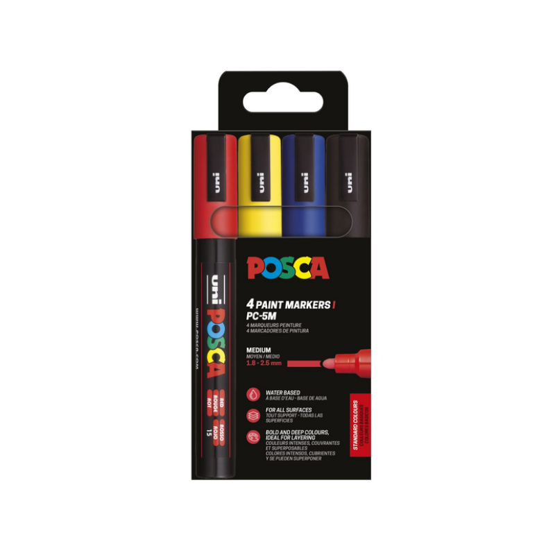 POSCA PC-5M 4P SET BASIC COLOR