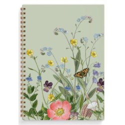NOTESBOG M BLOMSTER, GRØN