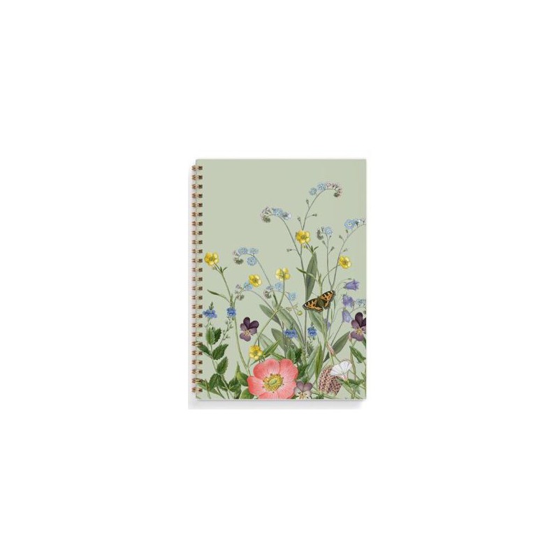 NOTESBOG M BLOMSTER, GRØN