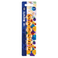 SMILEYANSIGT MAGNETER, 6stk