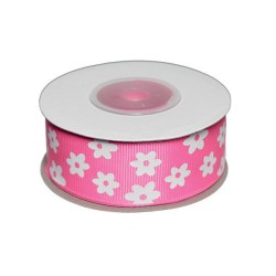 DEKOBÅND PINK M/BLOMST