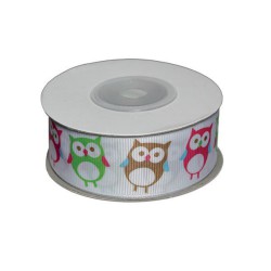 DEKOBÅND HVID M/UGLER