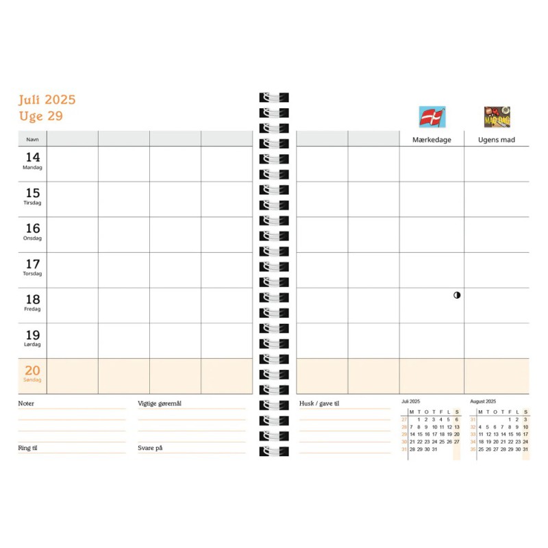 FAMILYPLAN BORDKALENDER 6 KOLONNER 25/26