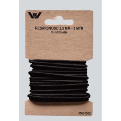 ELASTIK RUND 2,5 MM 3 MTR SB SORT