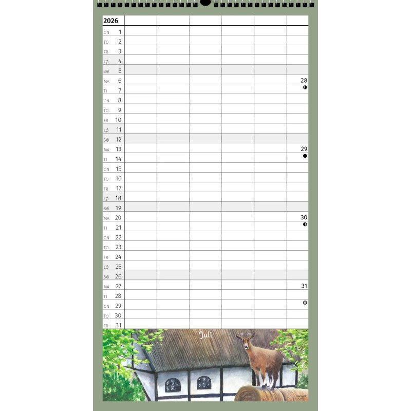 Familiekalender 2026 - Året rundt på bondegården