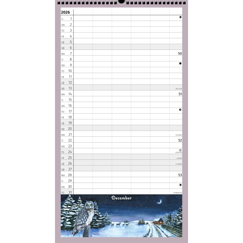 Familiekalender 2026 - Året rundt i naturen