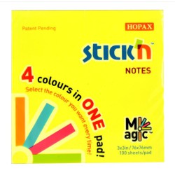 NOTESBLOK 76X76 100 SIDER NEON ASS. FARVER