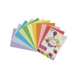 A4 blok med 40 ark af assorteret kulørt papir i 110 g kvalitet.