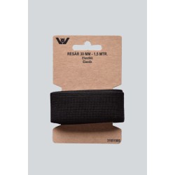 Bred sort elastik 30 mm, 1,5 m til kraftige syprojekter.