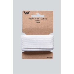 ELASTIK 30 MM 1,5 MTR HVID