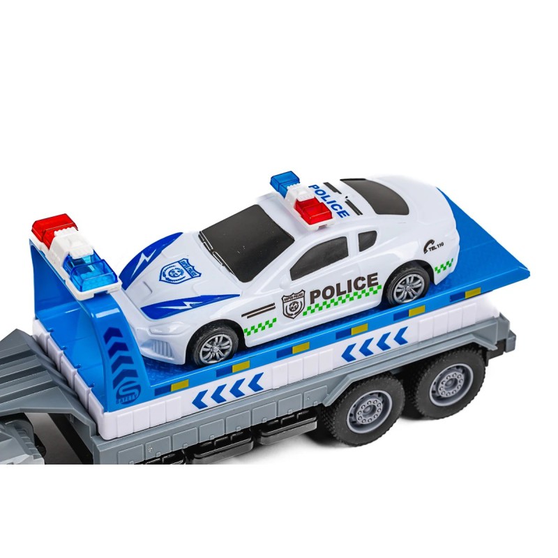 KLX LASTBIL M HÆNGER OG POLITIBIL M FRIKTION, LYS OG LYD 1:24