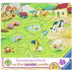 Hyggeligt puslespil med søde dyr fra bondegården.