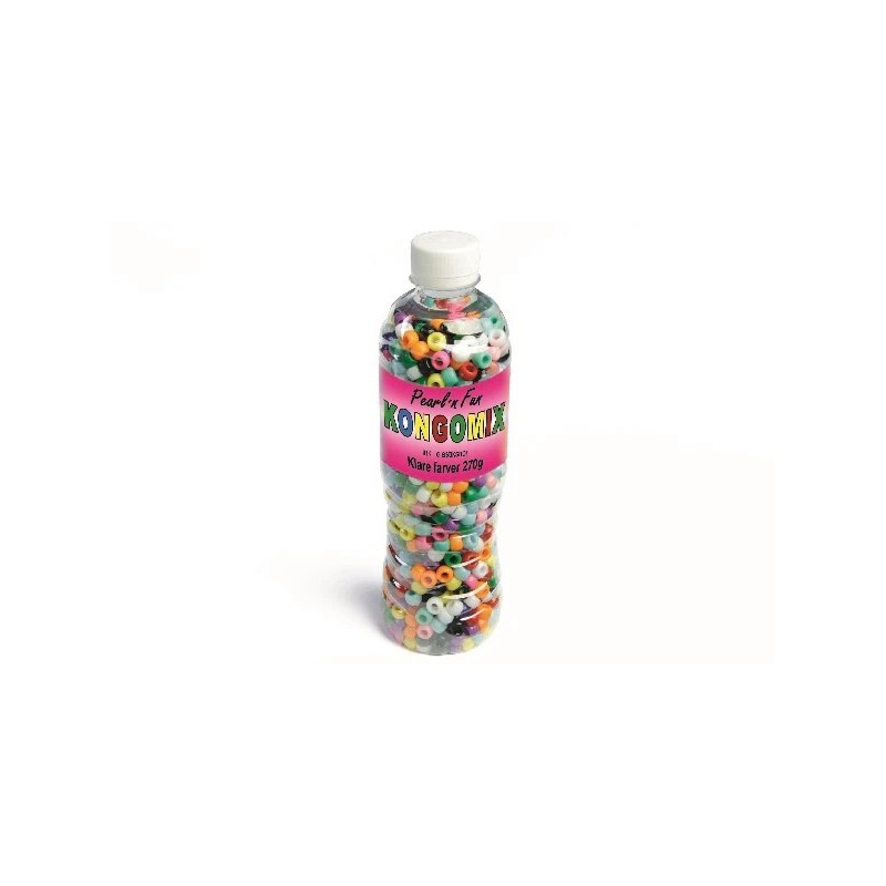 KONGOMIX STORE PERLER I FLASKE M KLARE FARVER 714165
