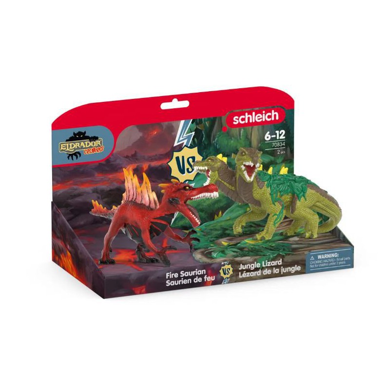 SCHLEICH FIRE SAURIAN VS JUNGLE LIZARD 70834