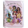 Lyserød A5 notesbog med Disney Prinsesser.