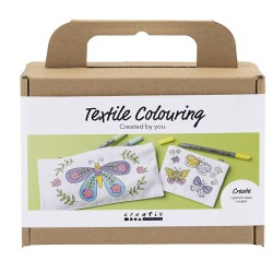 MINI DIY KIT TEKSTILFARVELÆGNING SOMMERFUGL PASTEL 977805