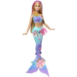BARBIE BLOOMING MAGIC LYS M BLÅ KJOLE HAVFRUE