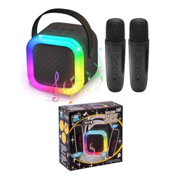DJ BAND mini karaokehøjttaler med 2 trådløse mikrofoner.
