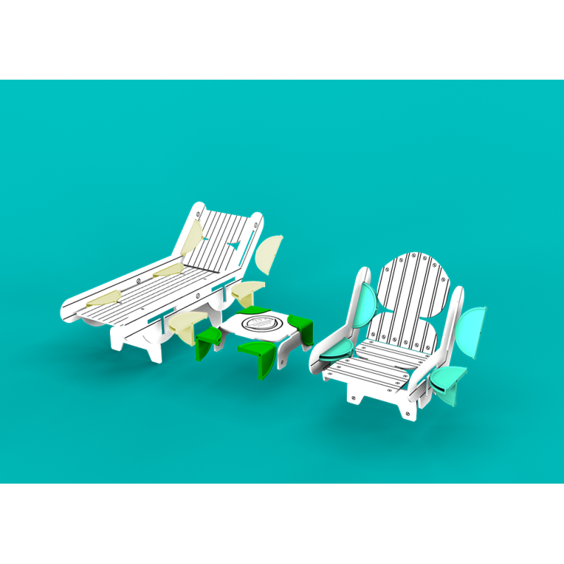 DollsWalls Designer Combo Havesæt med Hundehus og 12 tusser