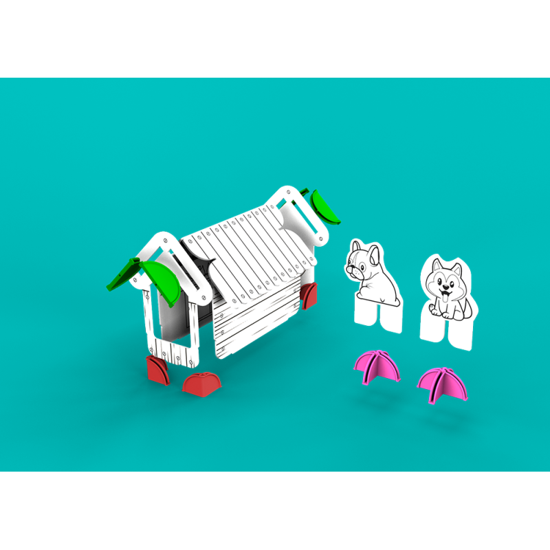 DollsWalls Designer Combo Havesæt med Hundehus og 12 tusser