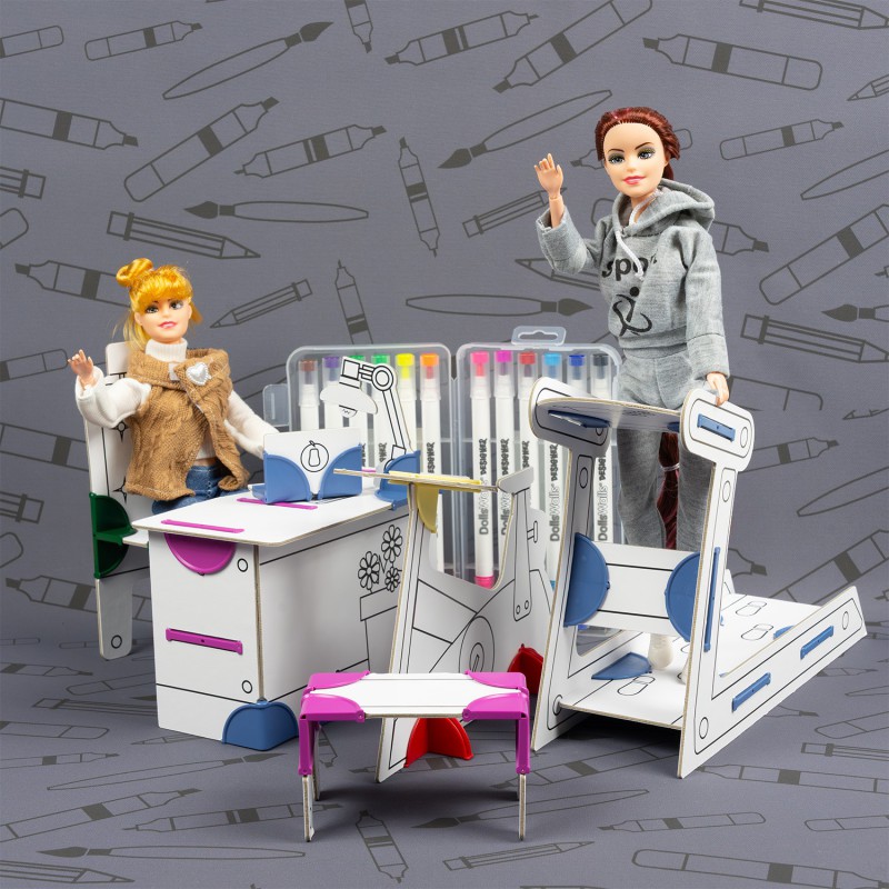 DollsWalls Designer Combo Fitness og Office med 12 tusser