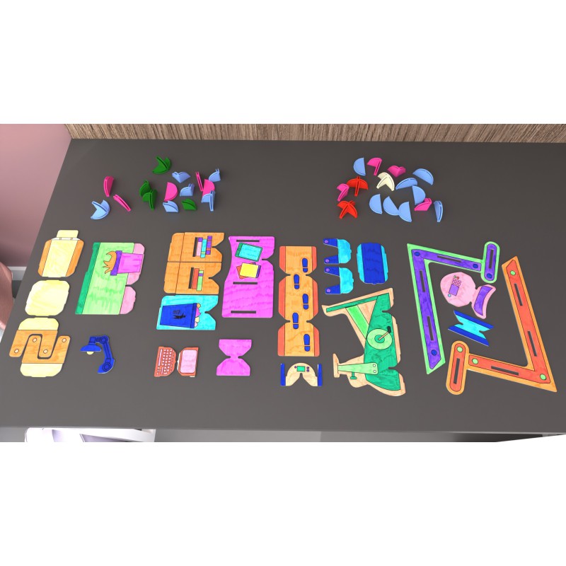 DollsWalls Designer Combo Fitness og Office med 12 tusser