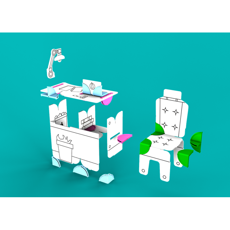 DollsWalls Designer Combo Fitness og Office med 12 tusser