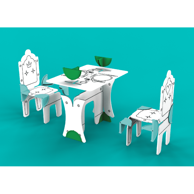 DollsWalls Designer Combo Køkken og Spisestue med 12 tusser