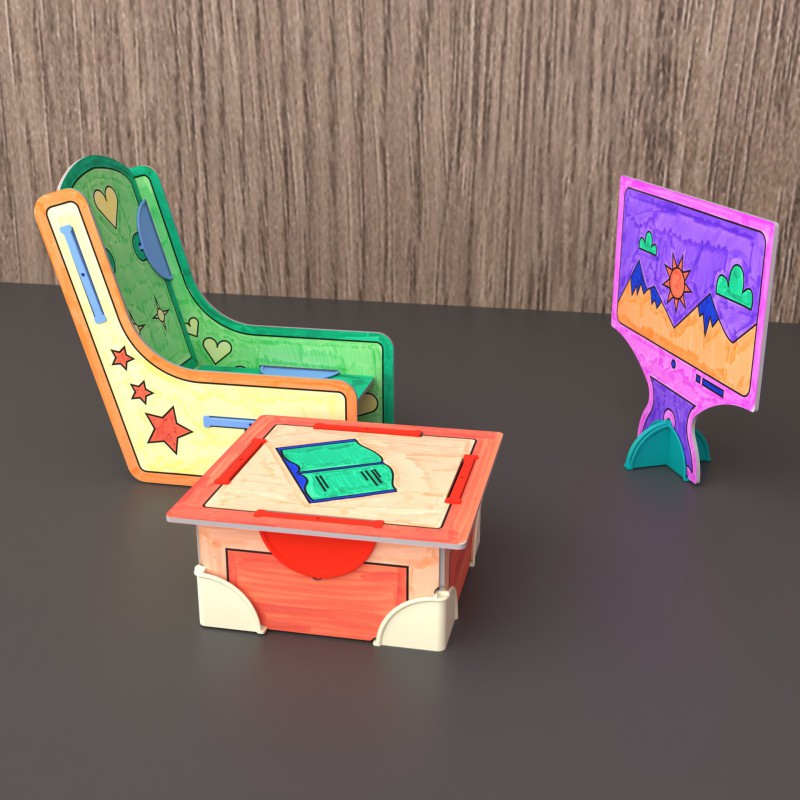 DollsWalls Designer TV-stuesæt