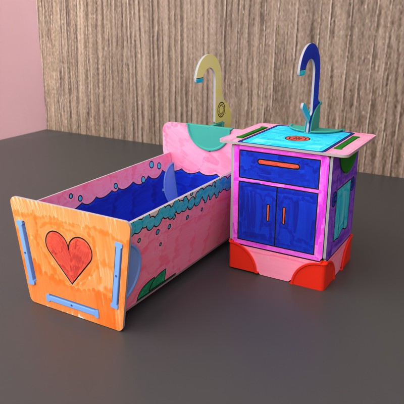 DollsWalls Designer Badeværelsessæt