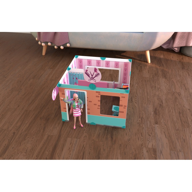 DollsWalls MEGA Frisørsalon + Dukke
