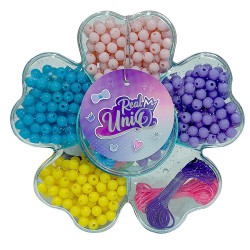 Perlesæt blå blomst