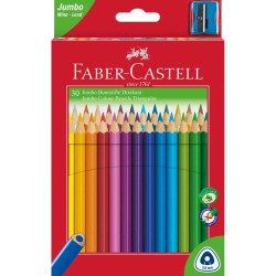 Jumbo farveblyanter fra faber-castell med 30 forskellige farver.