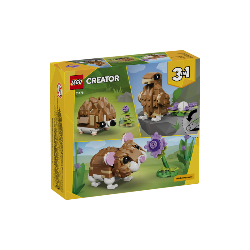 31376 Sød hamster med blomst