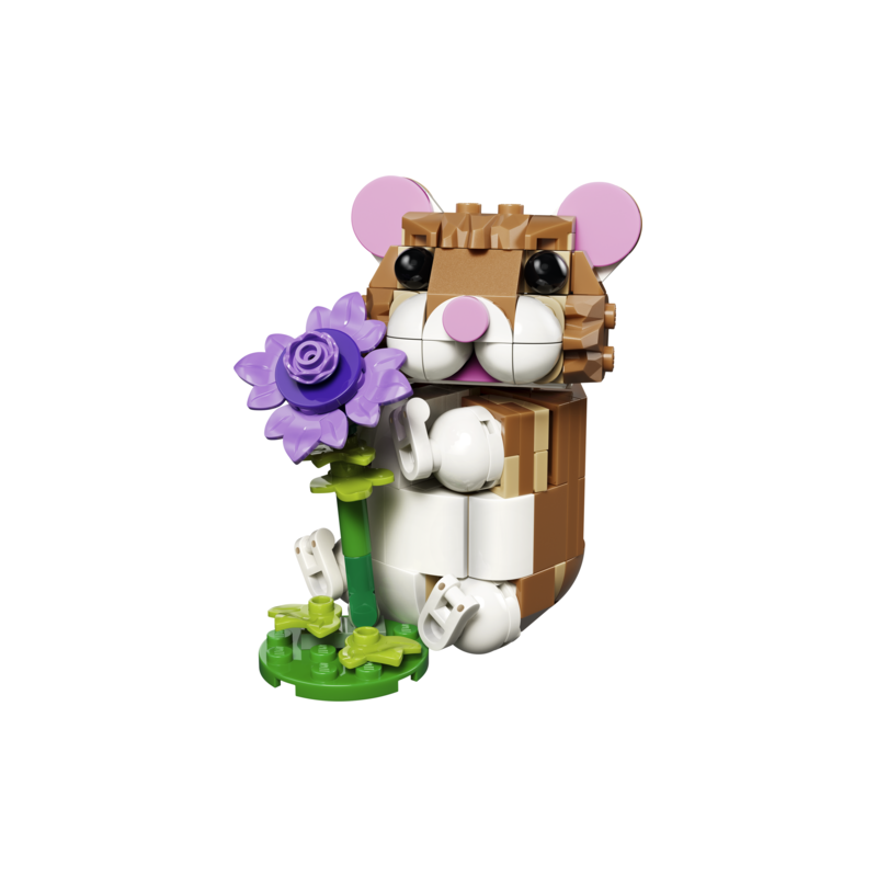 31376 Sød hamster med blomst