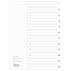 Klassisk A4 register til ringbind med faner i lysegrå PP-plast og forside i forstærket papir.