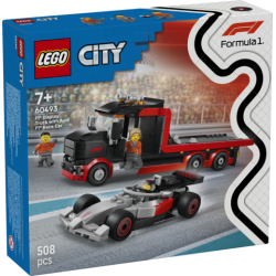 Unge fans af Formel 1-løb vil elske LEGO® City legetøjssættet F1®-udstillingstruck med Audi F1®-racerbil