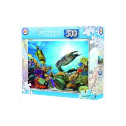 Puslespil 500 brikker med havdyr skarp pris → bakkeleg